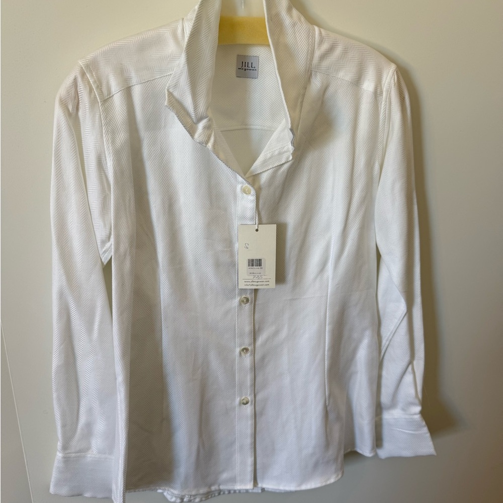 NWT Jill McGowan White Button Down Shirt